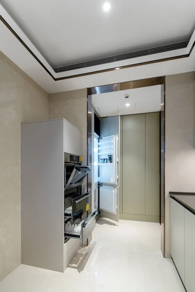 Kitchen Integrated Appliances Neutral Tones Contemporary