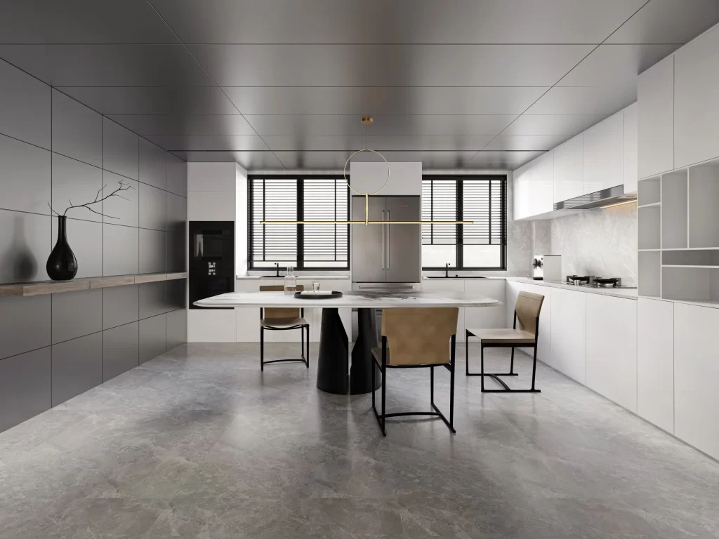 Kitchen dining chairs black white modern.