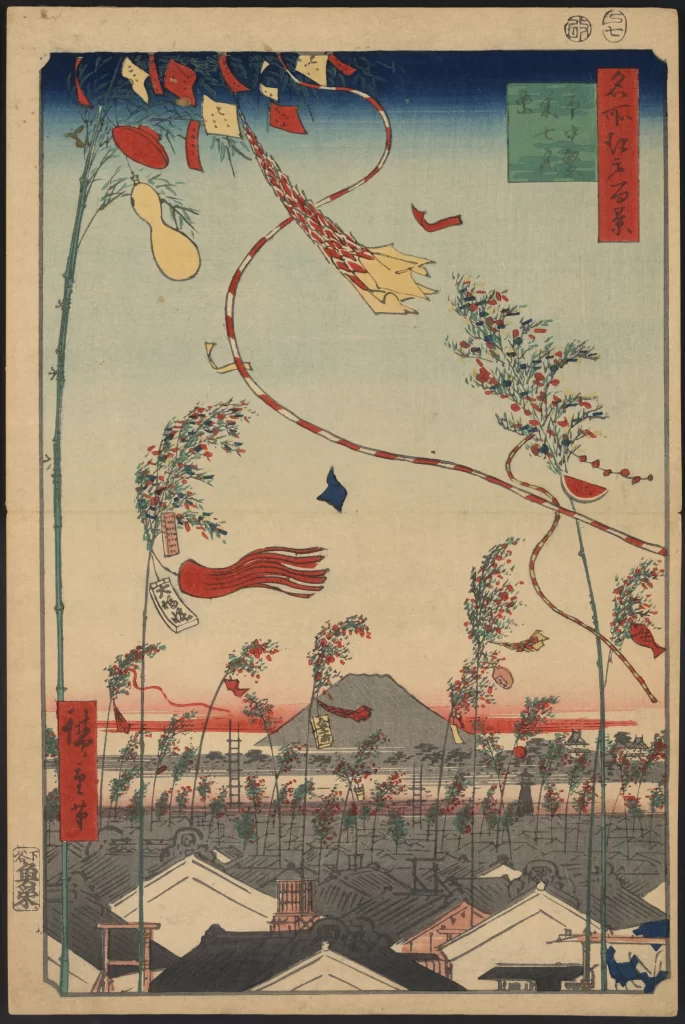 Kite Bamboo Mount Fuji Rooftops Festival Traditional
