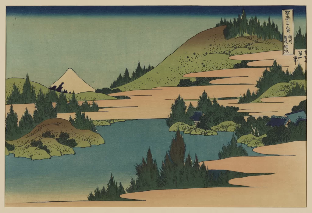 Landscape Mountain River Trees Traditional Houses Serene