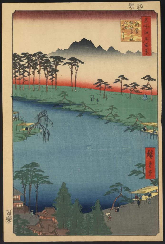 Landscape River Trees Mountain Traditional Architecture People
