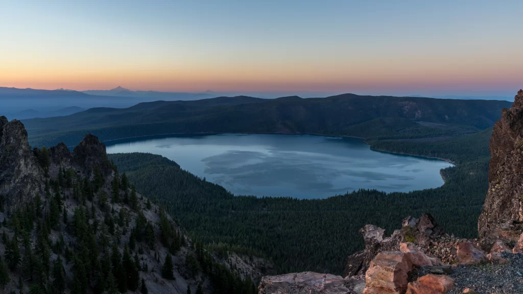 Landscape Lake Mountains Sunset Nature Tranquility