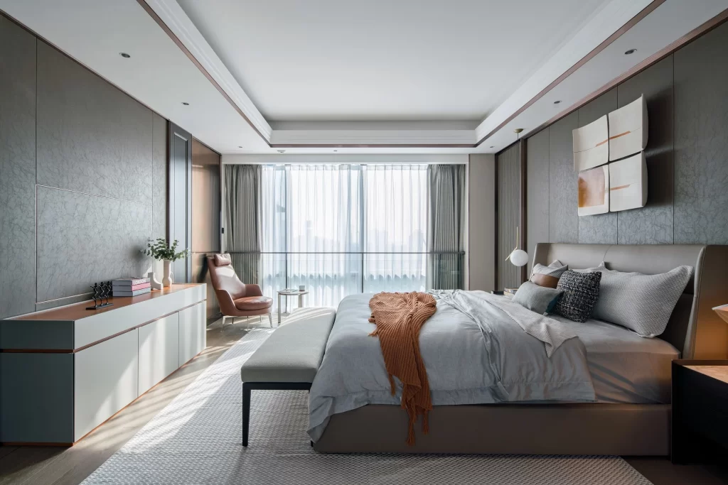 Luxury Bedroom King Size Bed Neutral Tones Contemporary Design