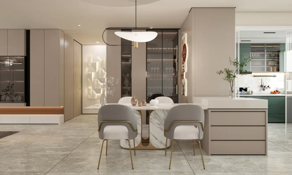 Modern Dining Room Kitchen Minimalist Elegant Design