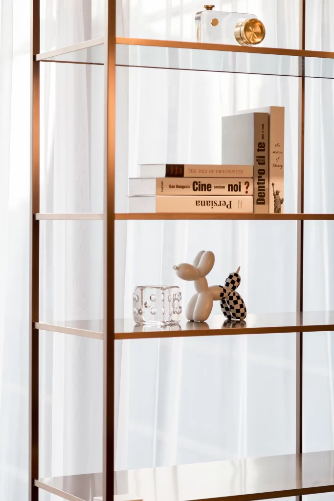 Modern Minimalist Room Glass Shelving White Decor