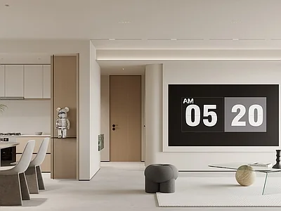 Modern minimalist neutral tones sleek design.