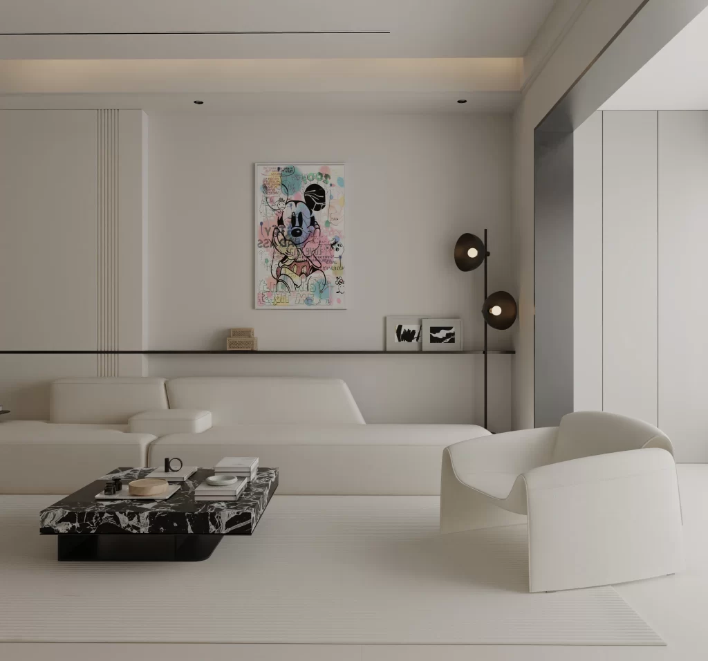 Modern minimalist white and black