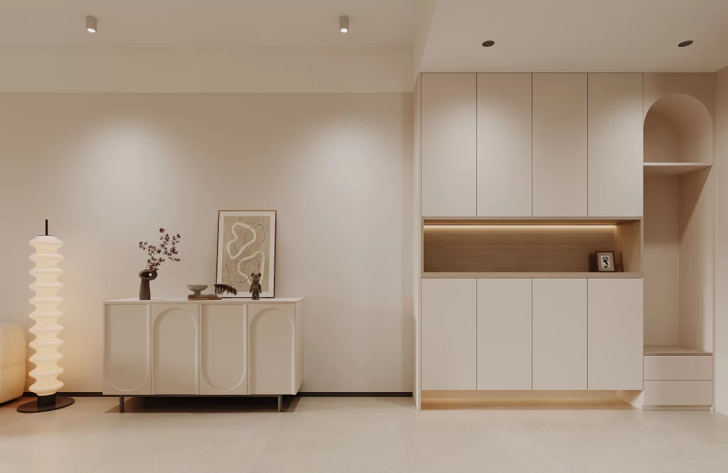 Modern minimalist white beige contemporary.