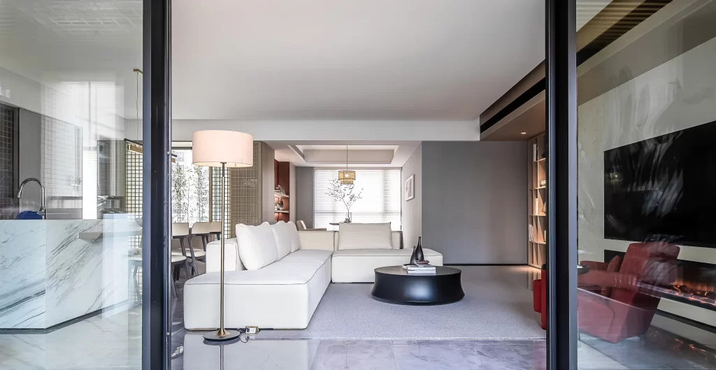 Modern sofa white gray minimalist