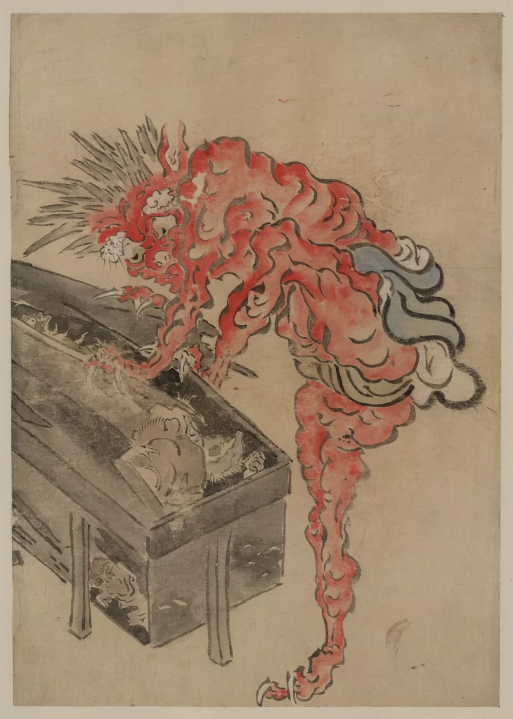 Monster Red Traditional Art Mythical Creature Folklore