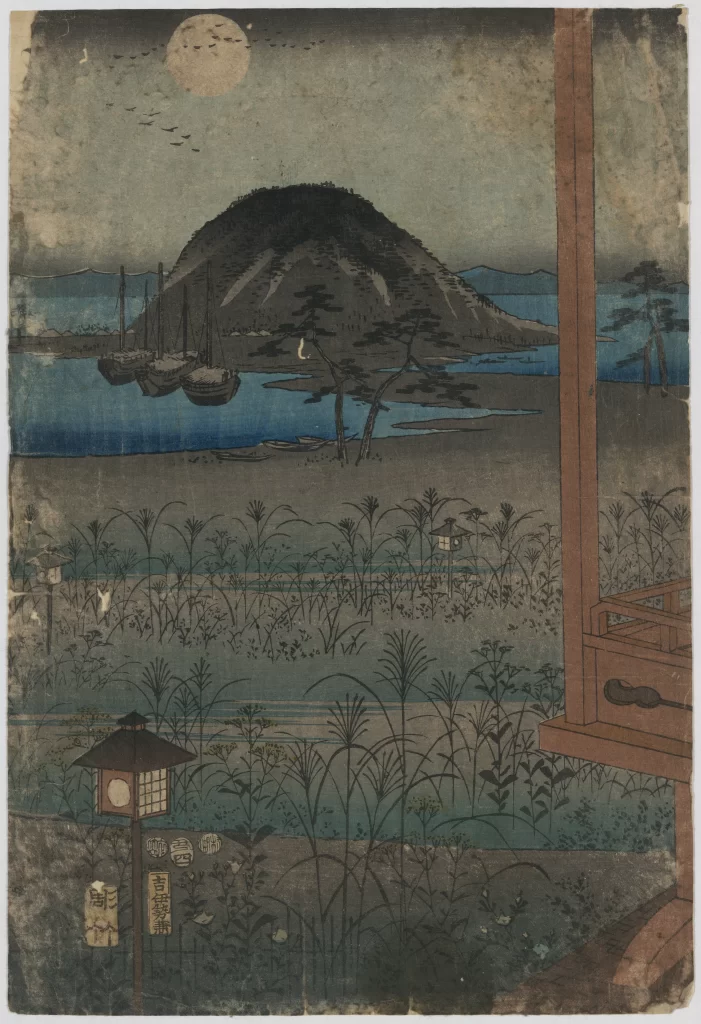 Moon Landscape Traditional Serene Nature Art