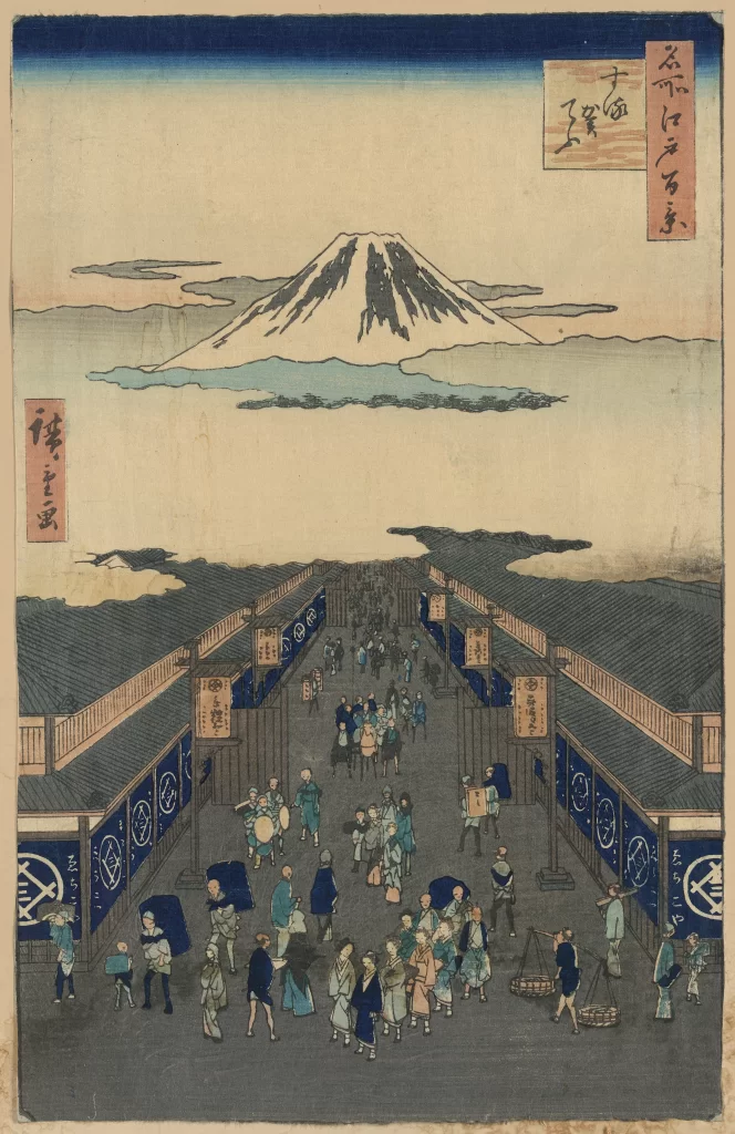 Mount Fuji Marketplace Traditional Attire Edo Period Katsushika Hokusai
