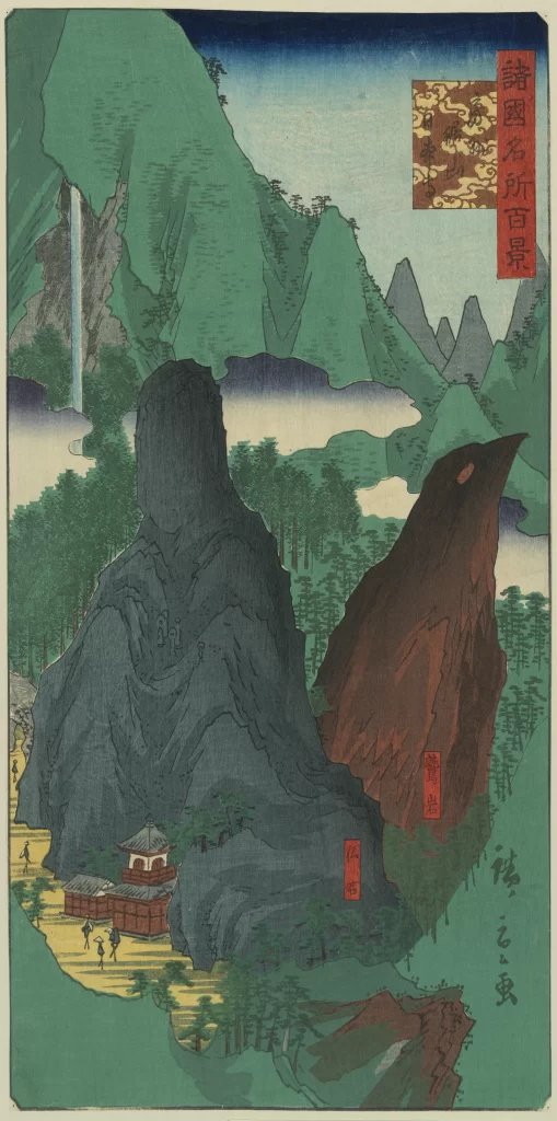 Mountains Forest Waterfall Temple Trees