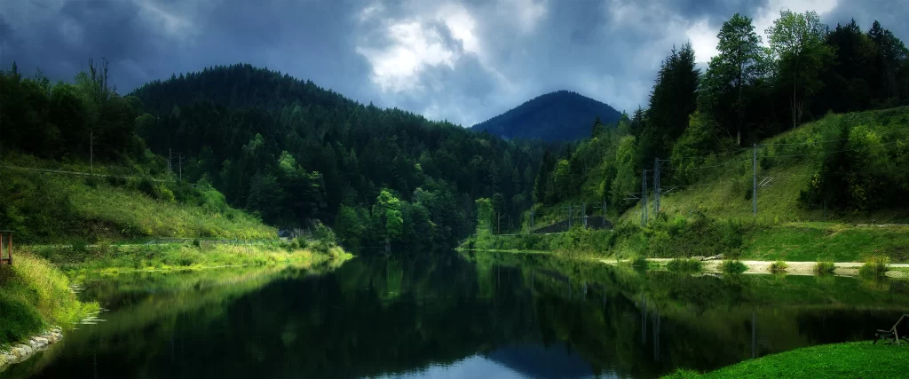 Nature Lake Forest Mountains Sky Reflection