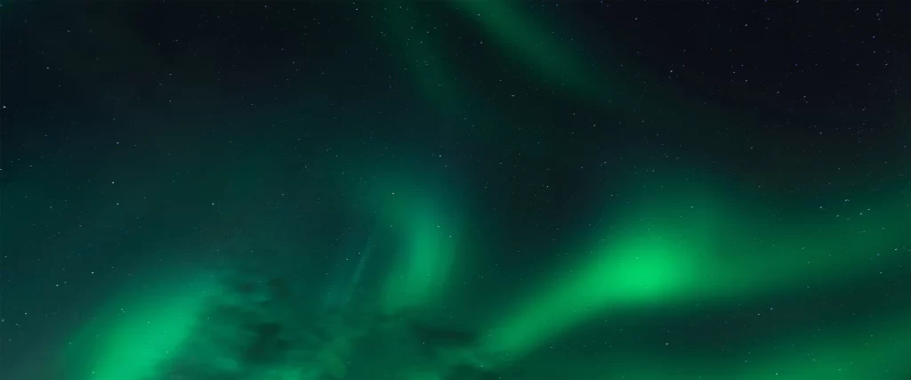 Northern Lights Night Sky Stars Green Glow Aurora Borealis