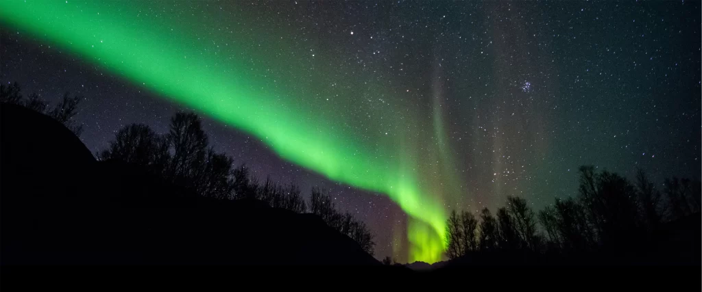 Northern Lights Stars Night Sky Green Aurora Natural Phenomenon