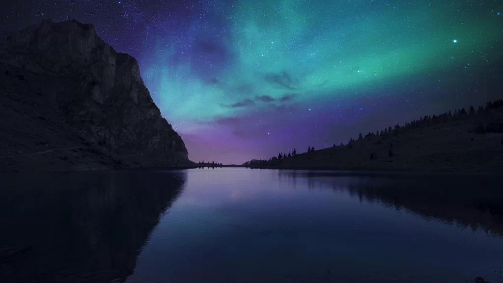 NorthernLights nightsky reflection tranquil landscape naturalwonder