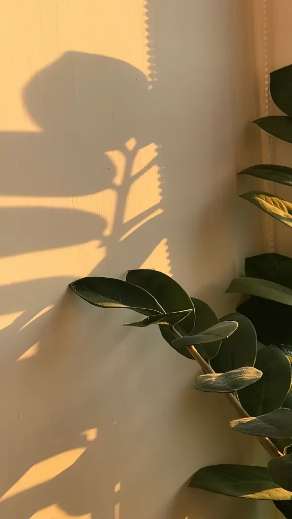 Plant Shadow Sunlight Wall Leaves