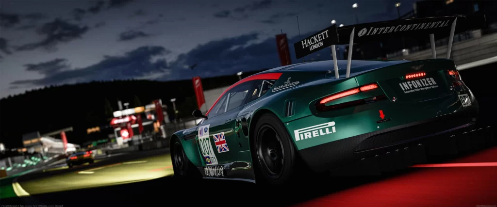 Race Car Night Track Pirelli Aston Martin Competition