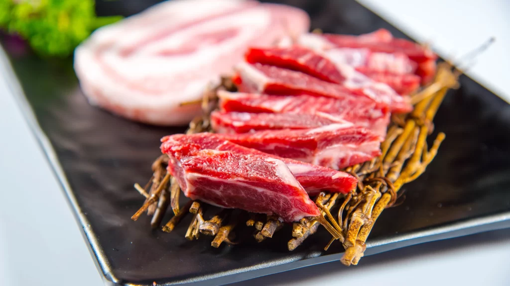 Raw Meat Sliced Presentation Plate