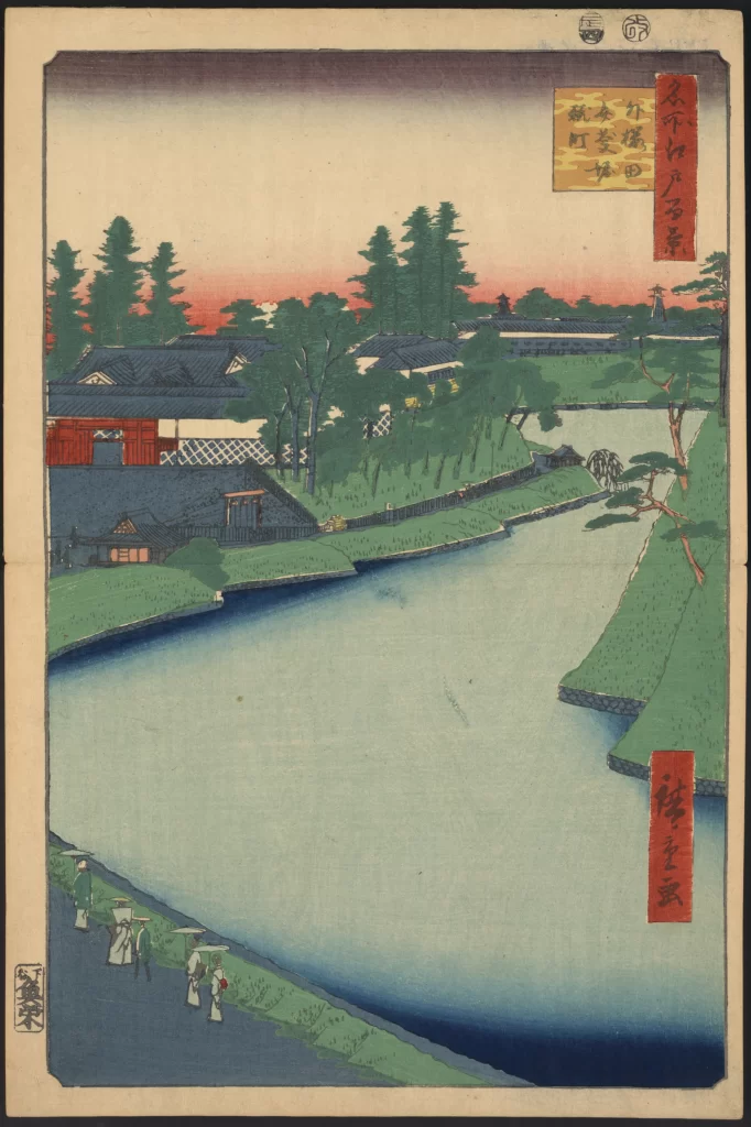 River Landscape Traditional Architecture Trees People Bridge