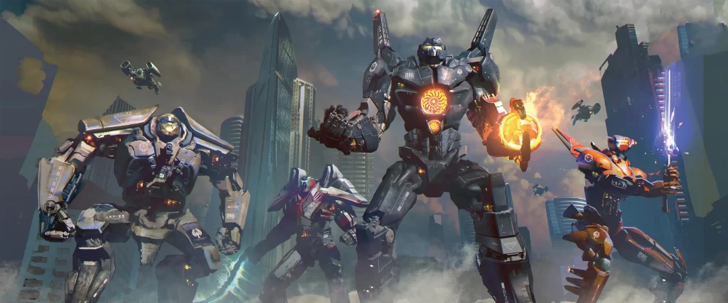 Robots Futuristic Cityscape Action Battle Technology