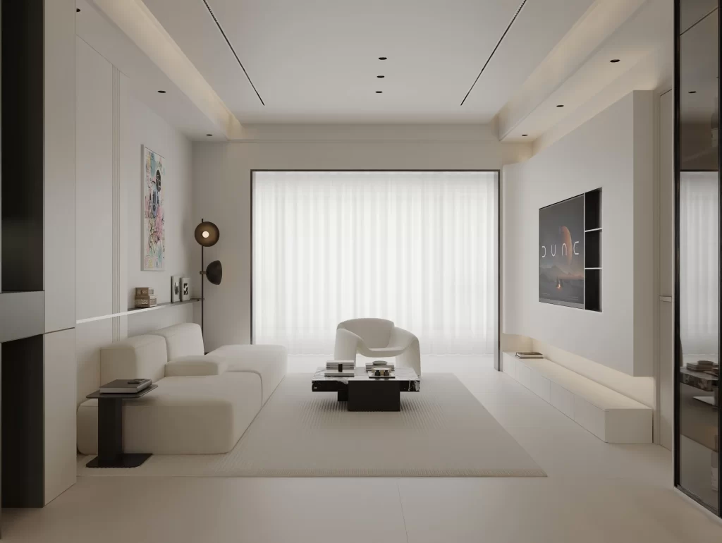 Room living room furniture white black modern.