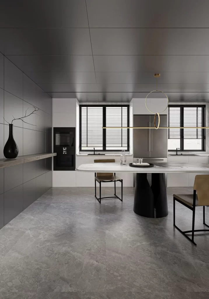 Room type kitchen furniture colors black white style modern
