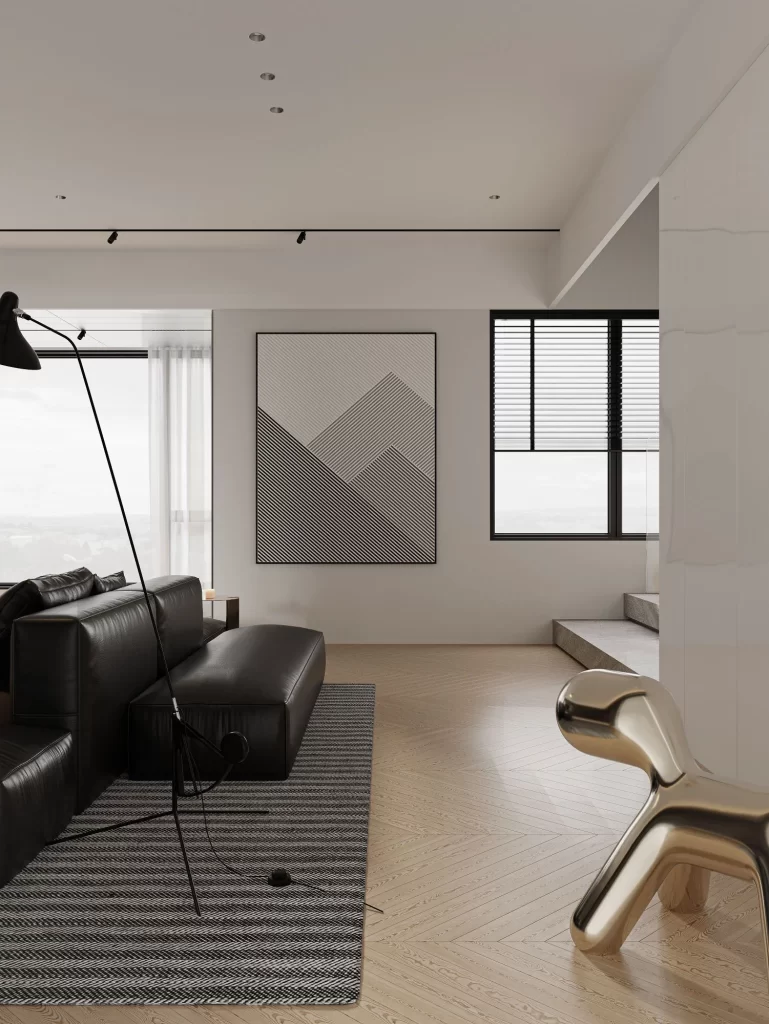 Room type living room furniture black and gold style modern