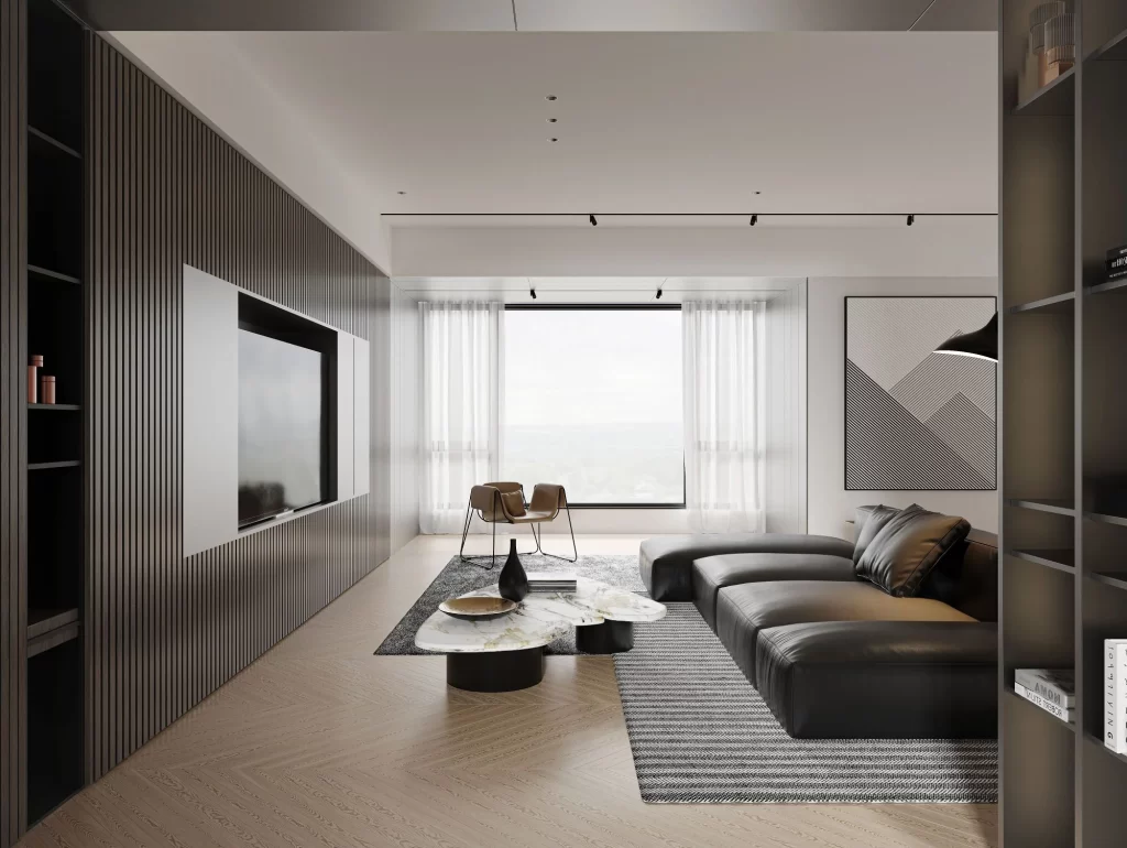Room type living room furniture black and white style modern