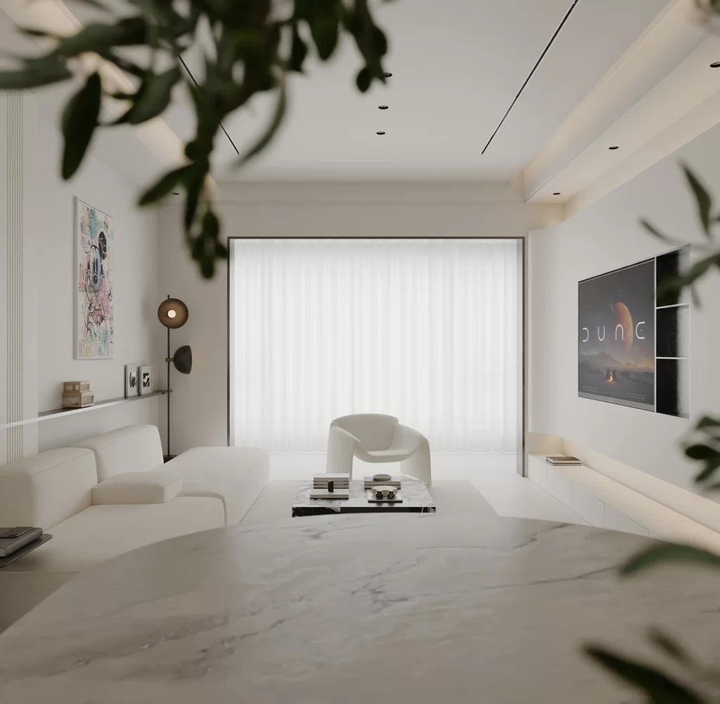 Room type living room furniture white colors style modern