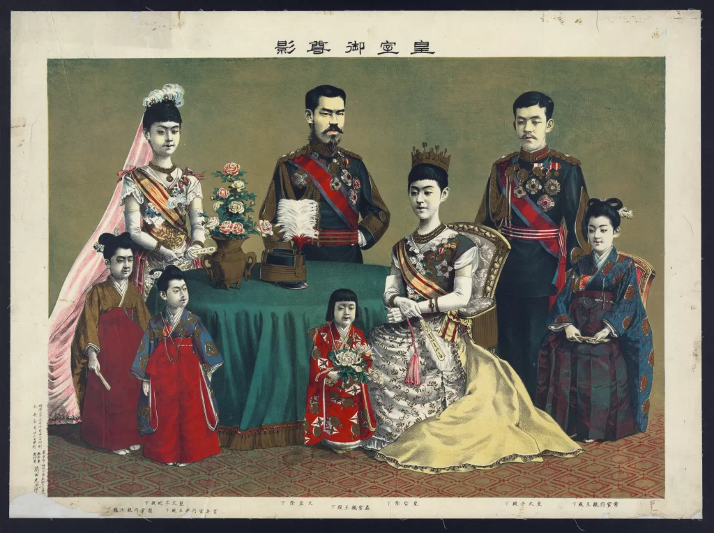 Royalty Traditional Attire Ceremonial Family Ukiyo-e Woodblock Print
