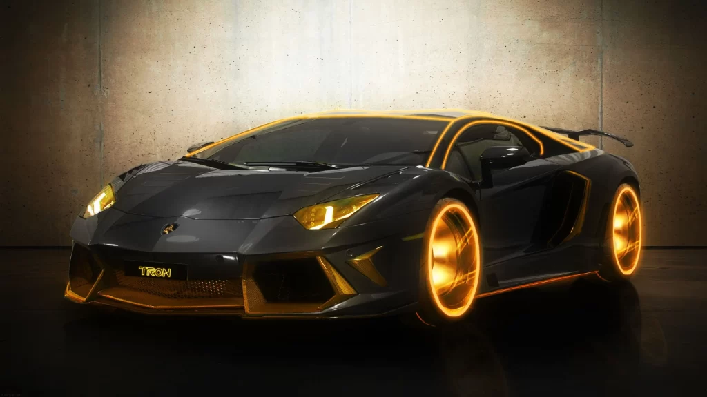 Sports car luxury Lamborghini wheels headlights