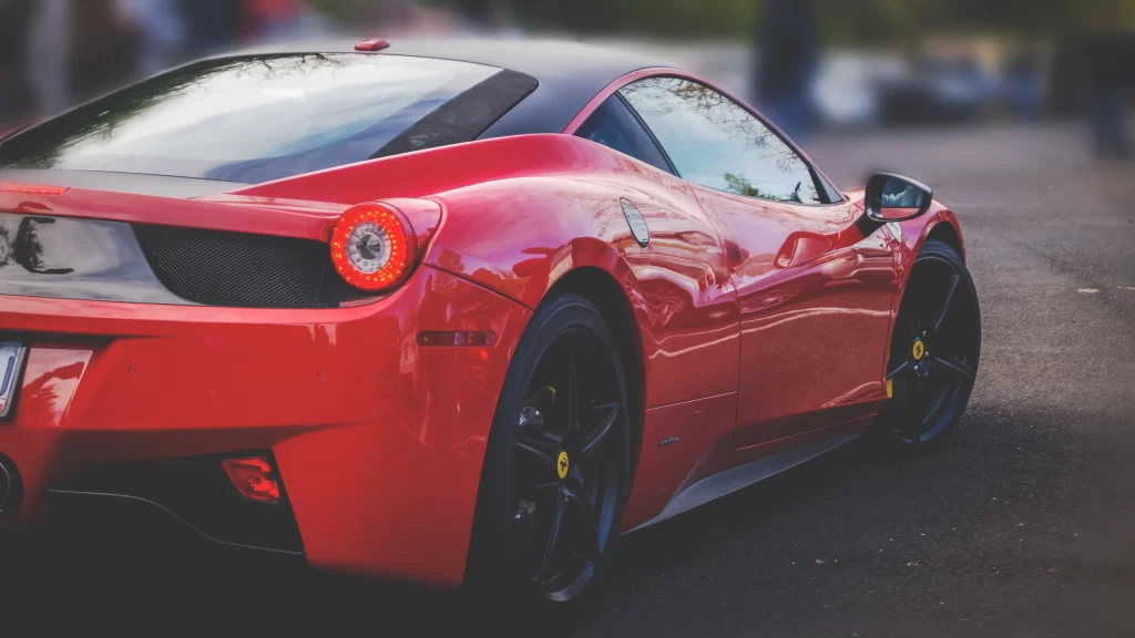 Sports car red luxury wheels design street