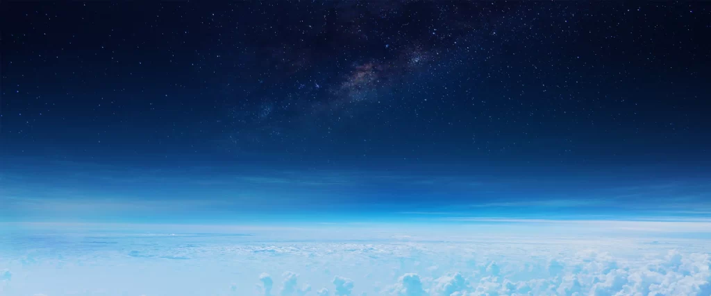 Stars Sky Clouds Horizon Night Space