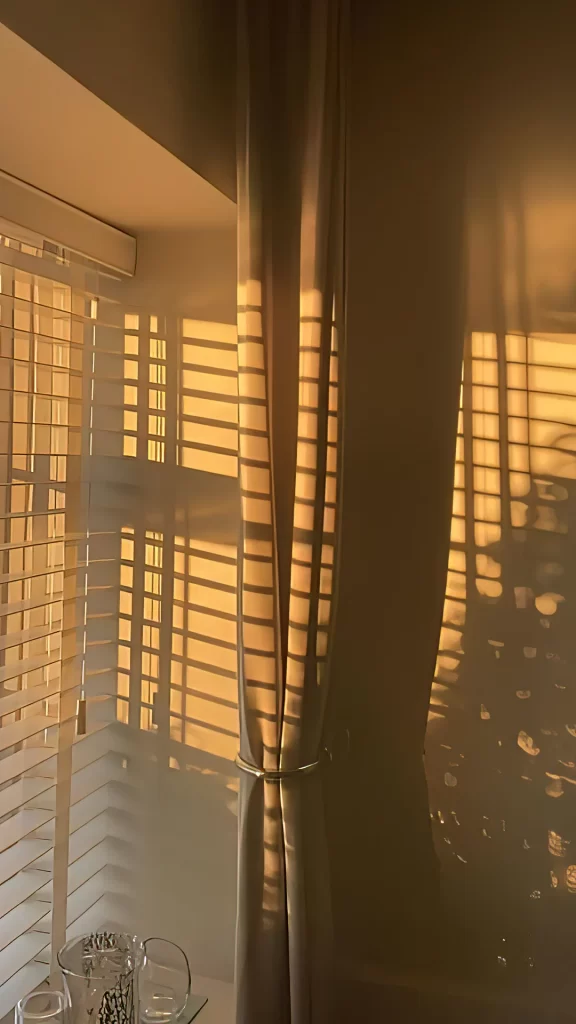 Sunlight Shadows Curtains Blinds Warm Tones Interior