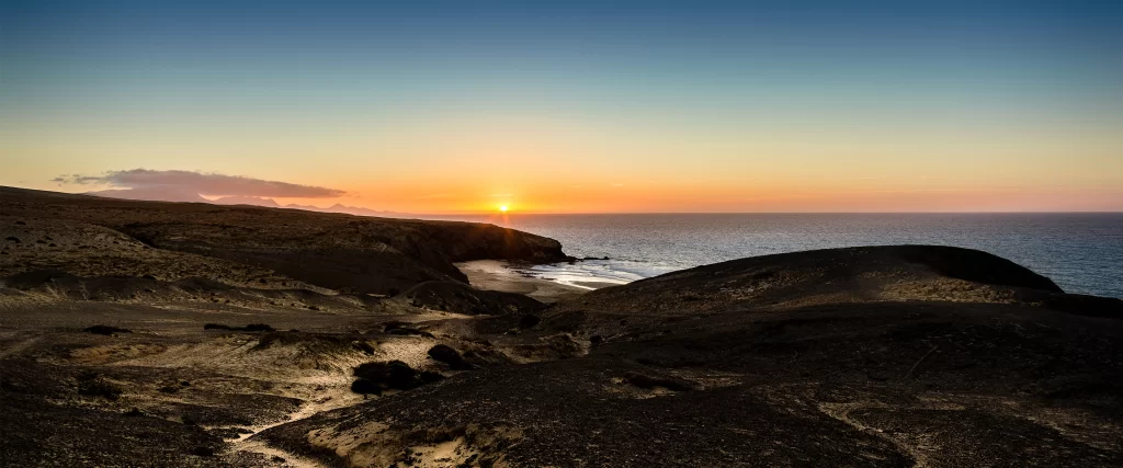 Sunset Beach Ocean Cliffs Sky Tranquil