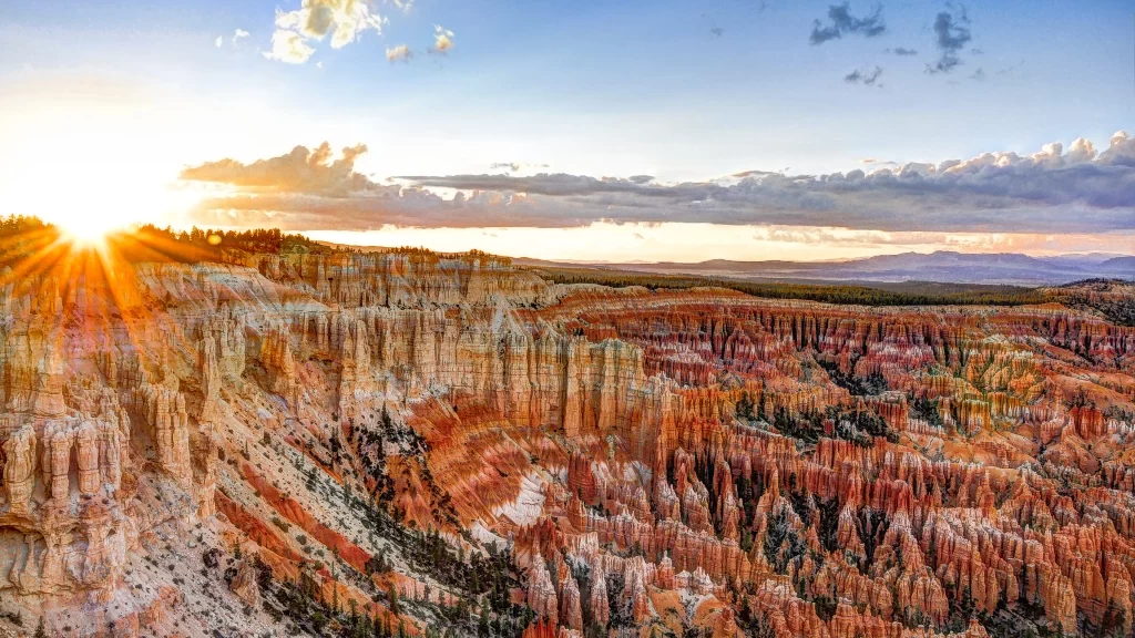 Sunset canyon rock formations landscape natural beauty sky
