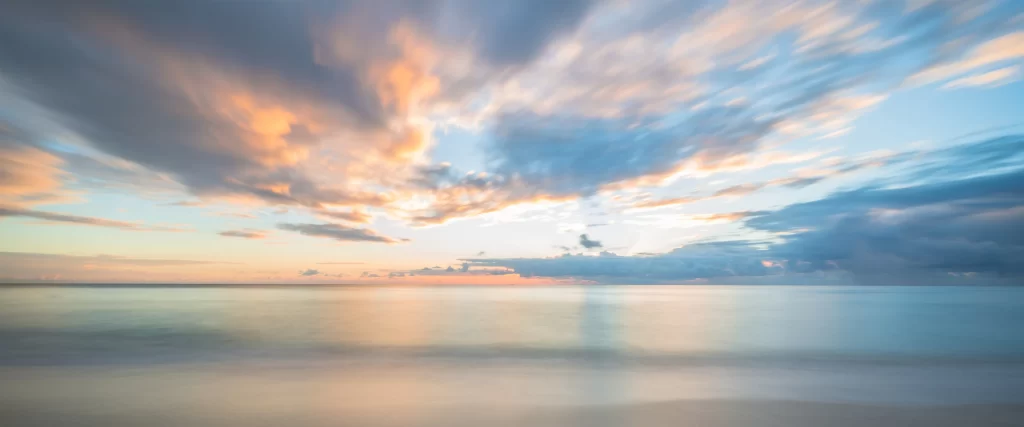 Sunset Clouds Ocean Calm Reflection Colors