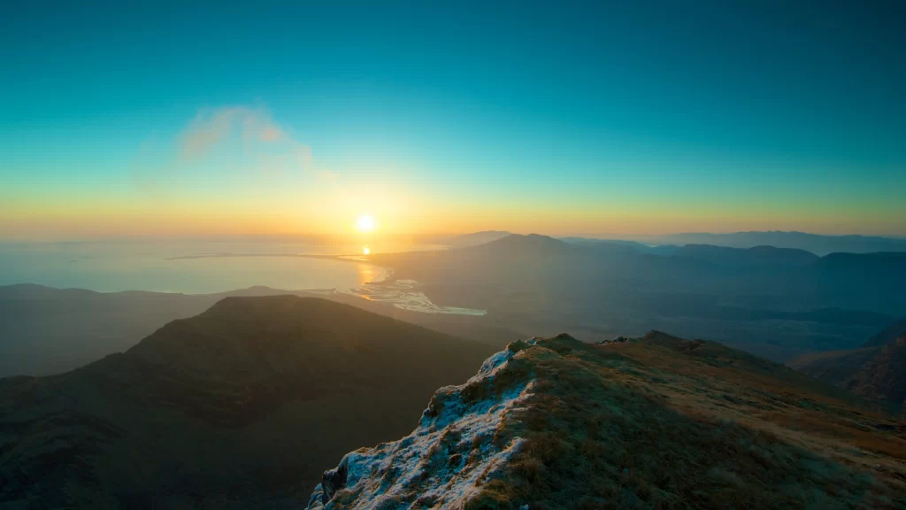 Sunset mountain landscape nature tranquility horizon