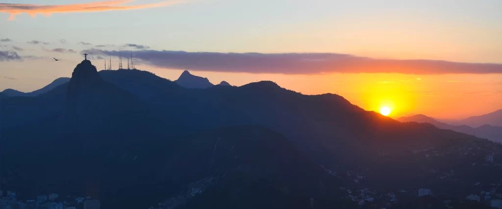 Sunset Mountains Cityscape Silhouette Clouds Sky