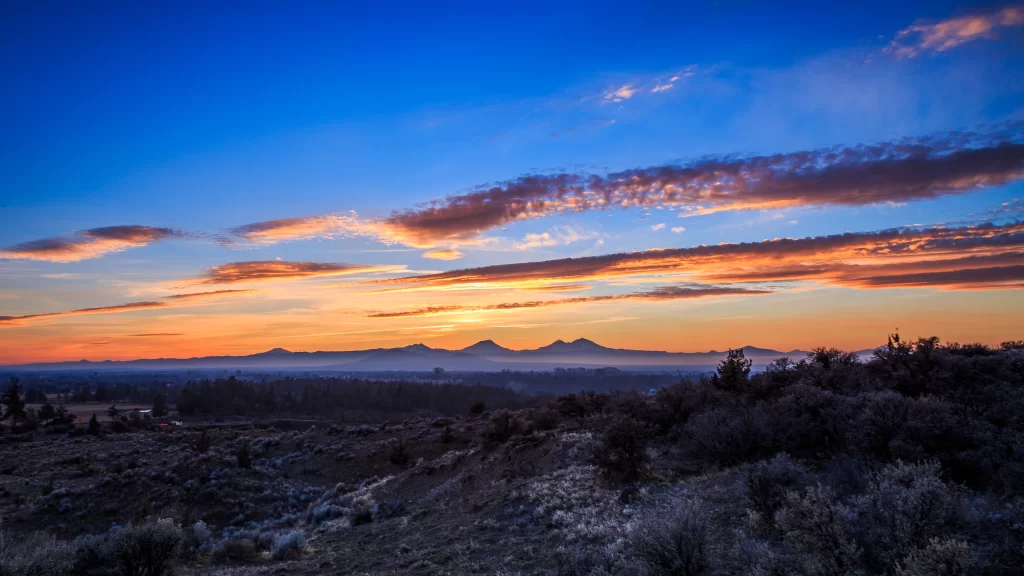 Sunset Mountains Sky Clouds Landscape Nature