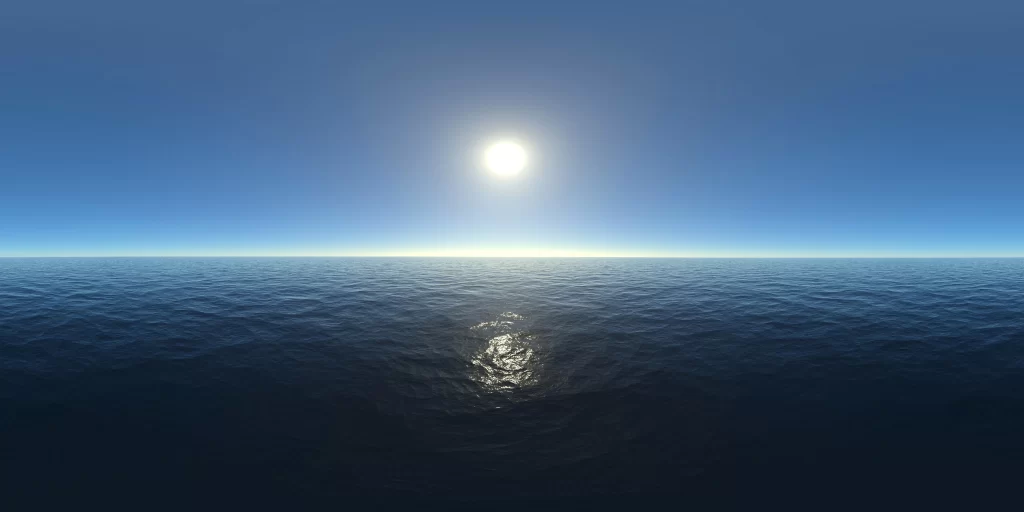 Sunset ocean horizon reflection calm sky