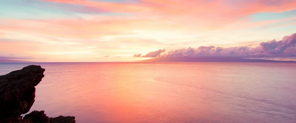 Sunset Ocean Sky Clouds Horizon Tranquil