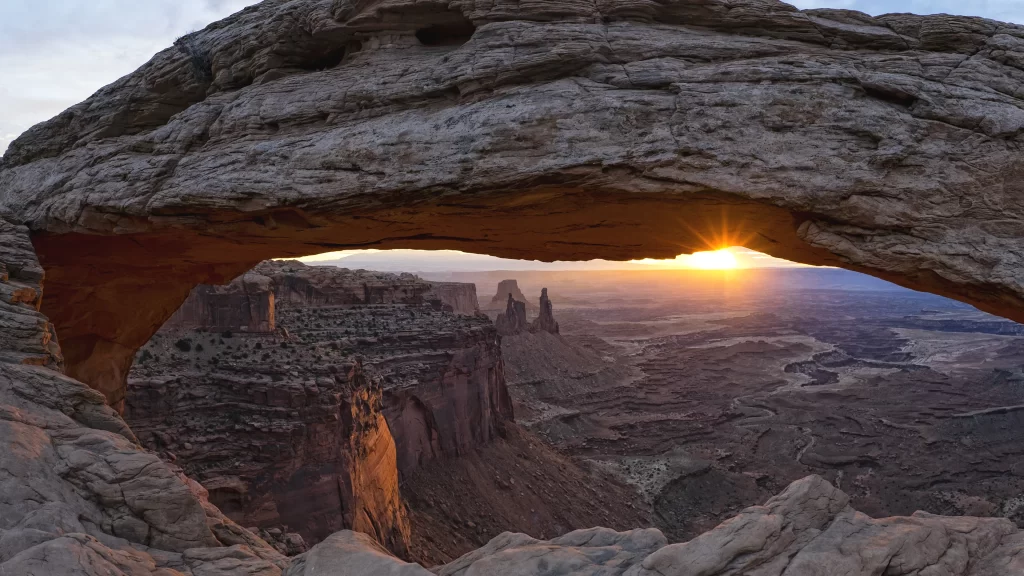 Sunset rock formation canyon landscape natural beauty scenic view