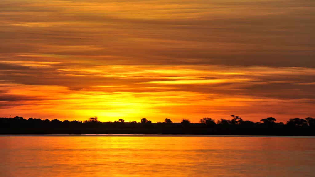 Sunset Sky Clouds Water Reflection Orange