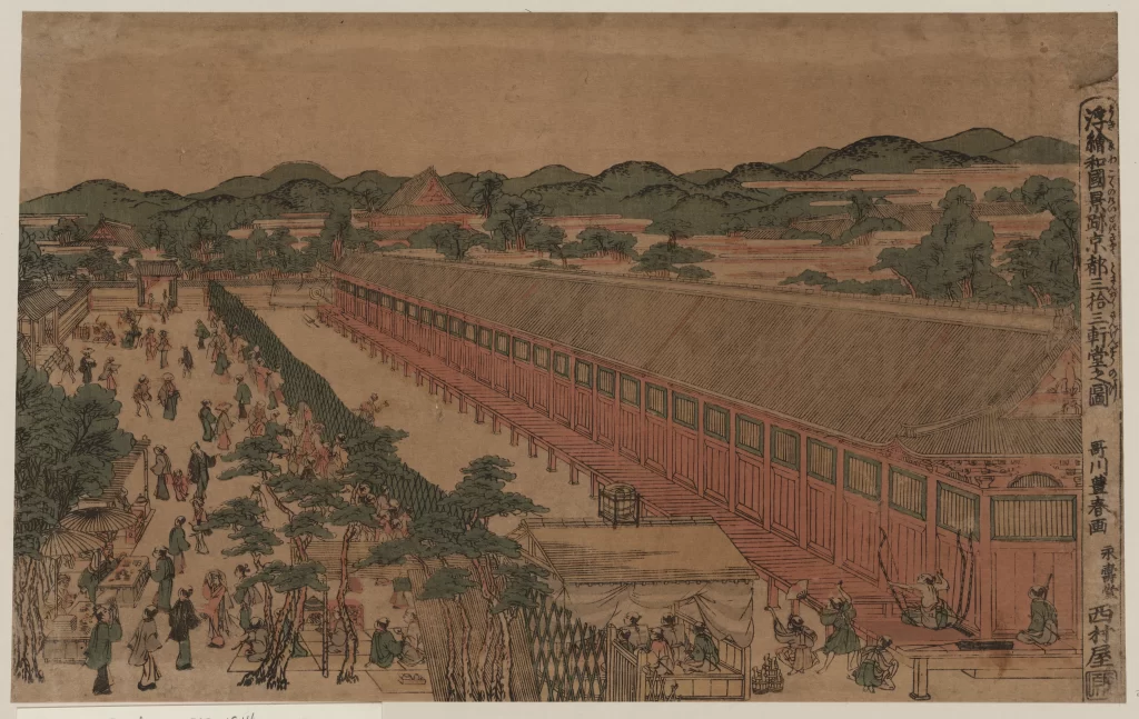 Traditional Architecture Historical Scene People Gathering Ancient Cityscape