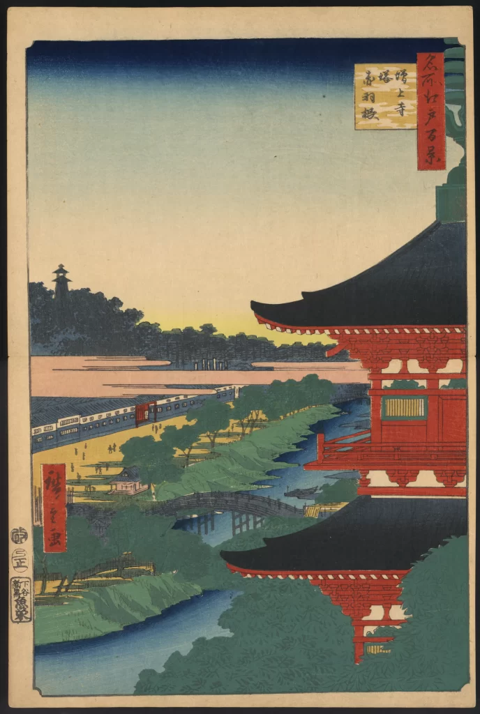 Traditional Architecture River Landscape Bridge Trees Sky Serene Scene