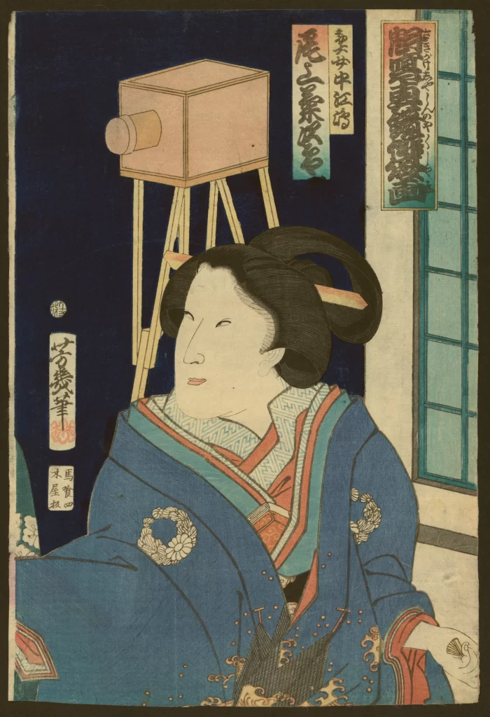 Traditional Attire Ukiyo-e Woodblock Print Japanese Art Cultural Depiction Historical Scene