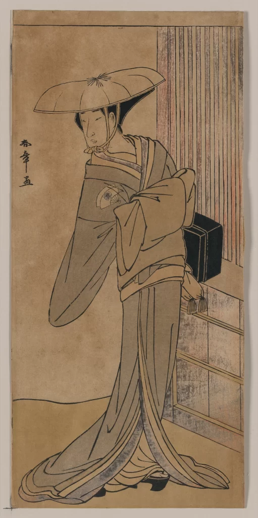 Traditional Attire Umbrella Japanese Art Historical Costume Ukiyo-e Style